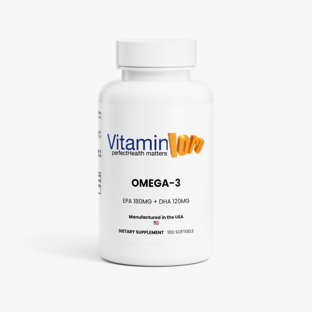 Omega-3 Fish Oil with EPA 180 mg & DHA 120 mg | 100 Softgels | VitaminLore