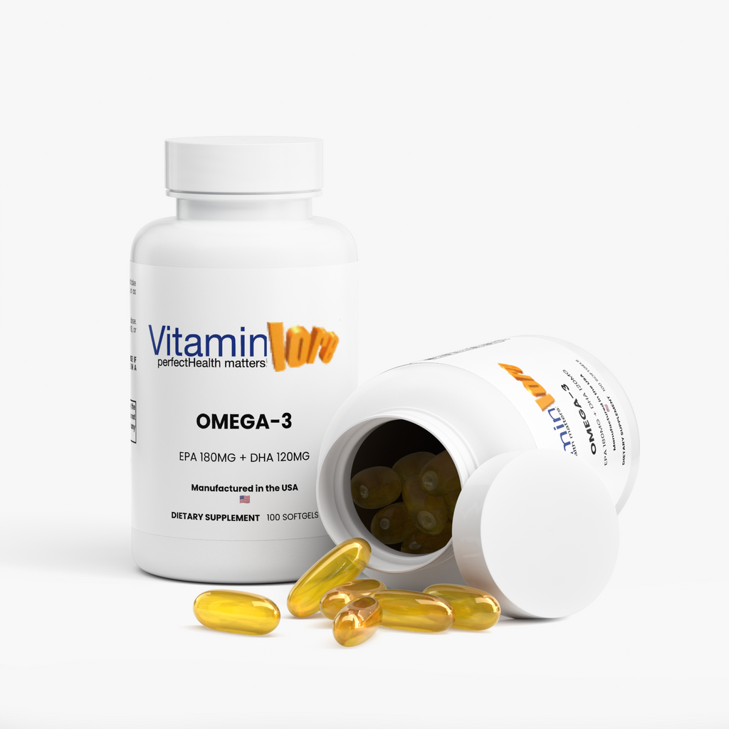 Omega-3 Fish Oil with EPA 180 mg & DHA 120 mg | 100 Softgels | VitaminLore