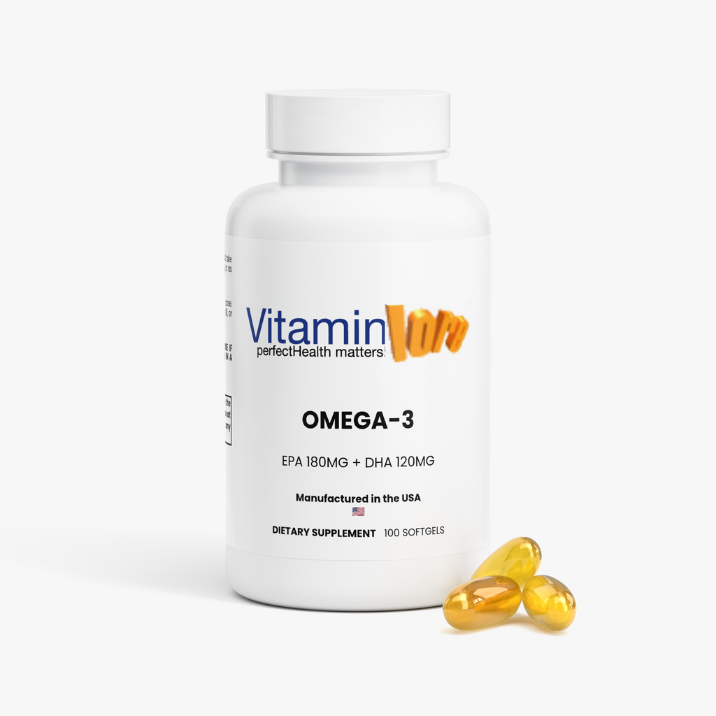 Omega-3 Fish Oil with EPA 180 mg & DHA 120 mg | 100 Softgels | VitaminLore