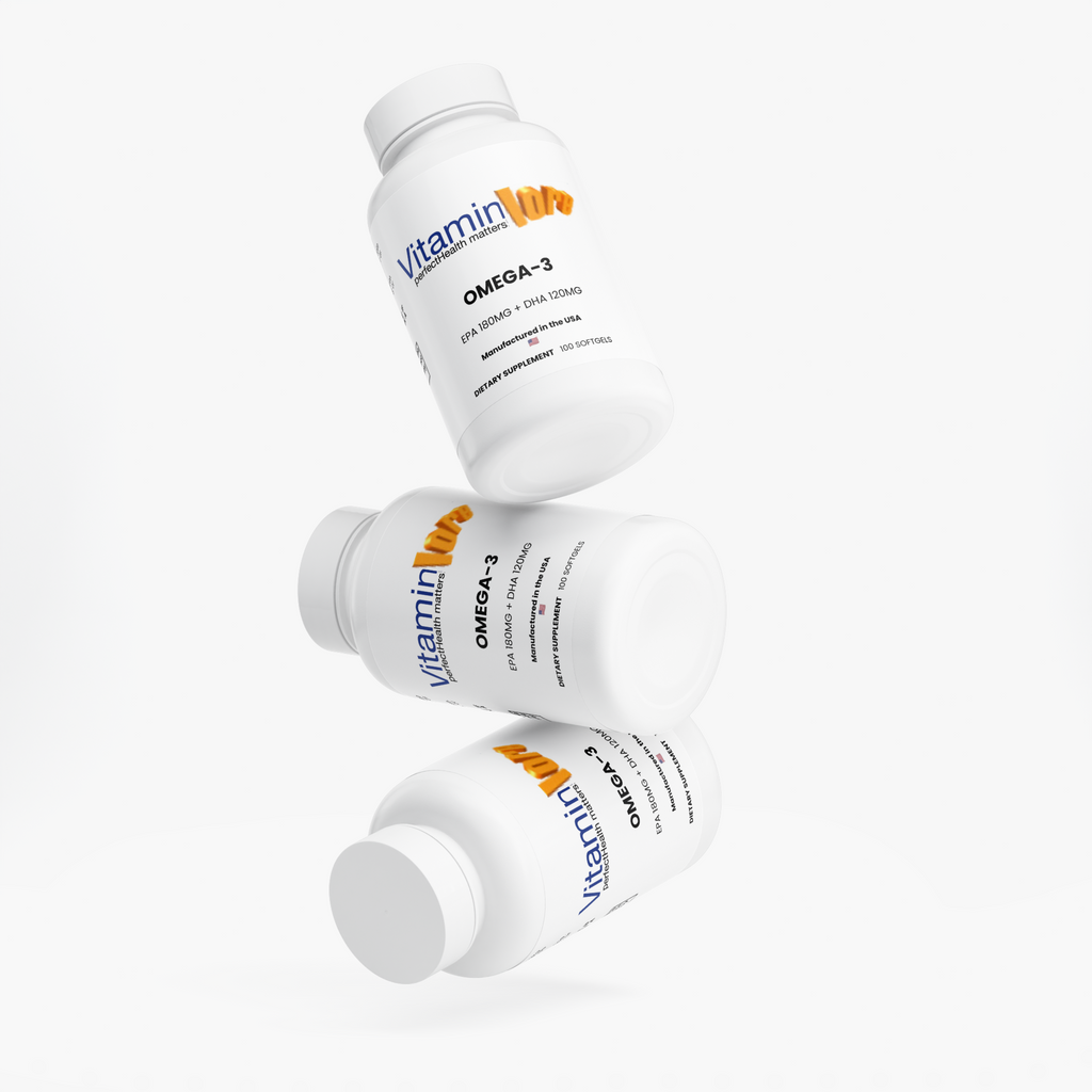 Omega-3 Fish Oil with EPA 180 mg & DHA 120 mg | 100 Softgels | VitaminLore