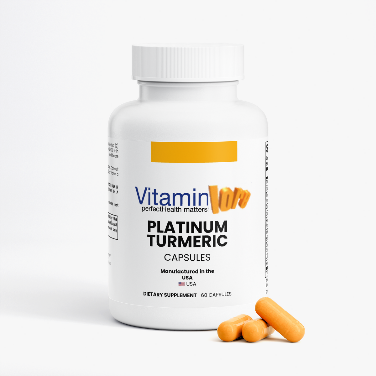 Turmeric Curcumin Capsules with Black Pepper (BioPerine) | 60 Count | VitaminLore